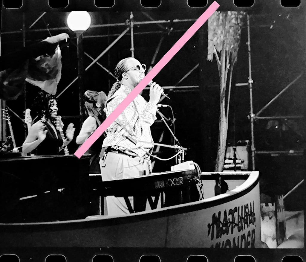 Negativo fotográfico original Stevie Wonder cantante músico 35mm film Rare