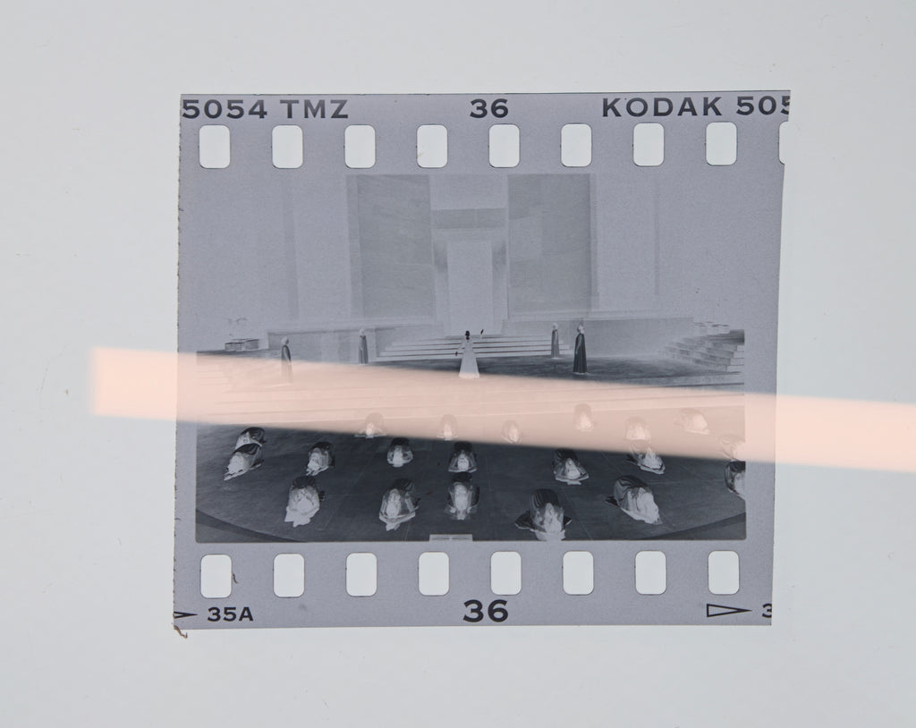 Original photographic negative, Apocalypse theater, female voice, choral scene, production actress Irene Papas, Sagunto 1998, 35mm film, Rare