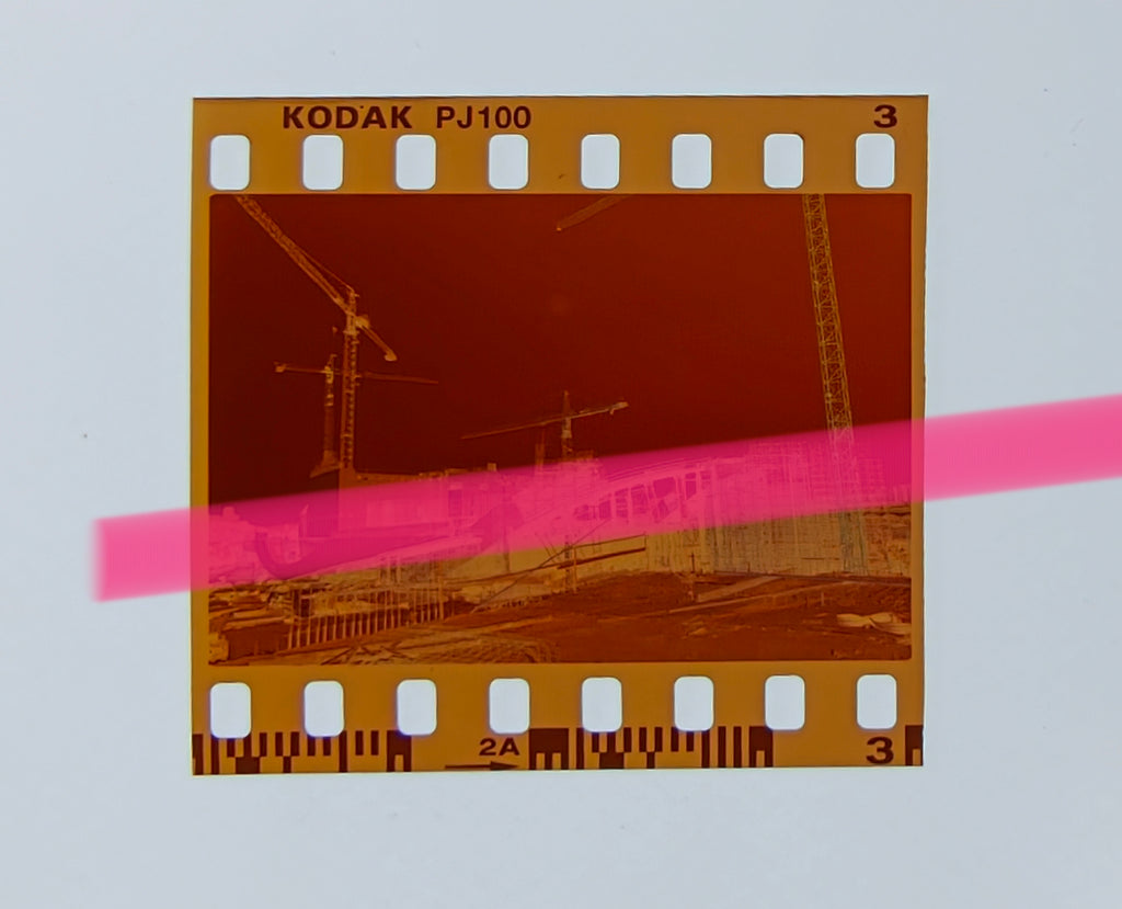 Original-Fotonegativ Arbeiten der Stadt der Künste und der Wissenschaften Kräne und im Bau befindliche Strukturen Valencia 1999 35mm Film Selten