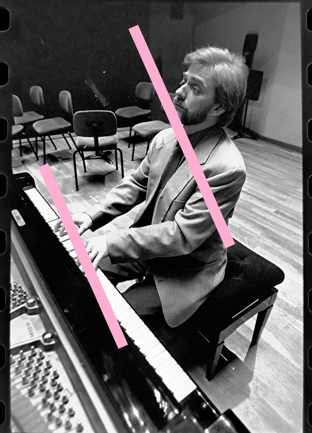 Negativo fotográfico original Krystian Zimerman pianista y director de orquesta polaco 35mm film Rare