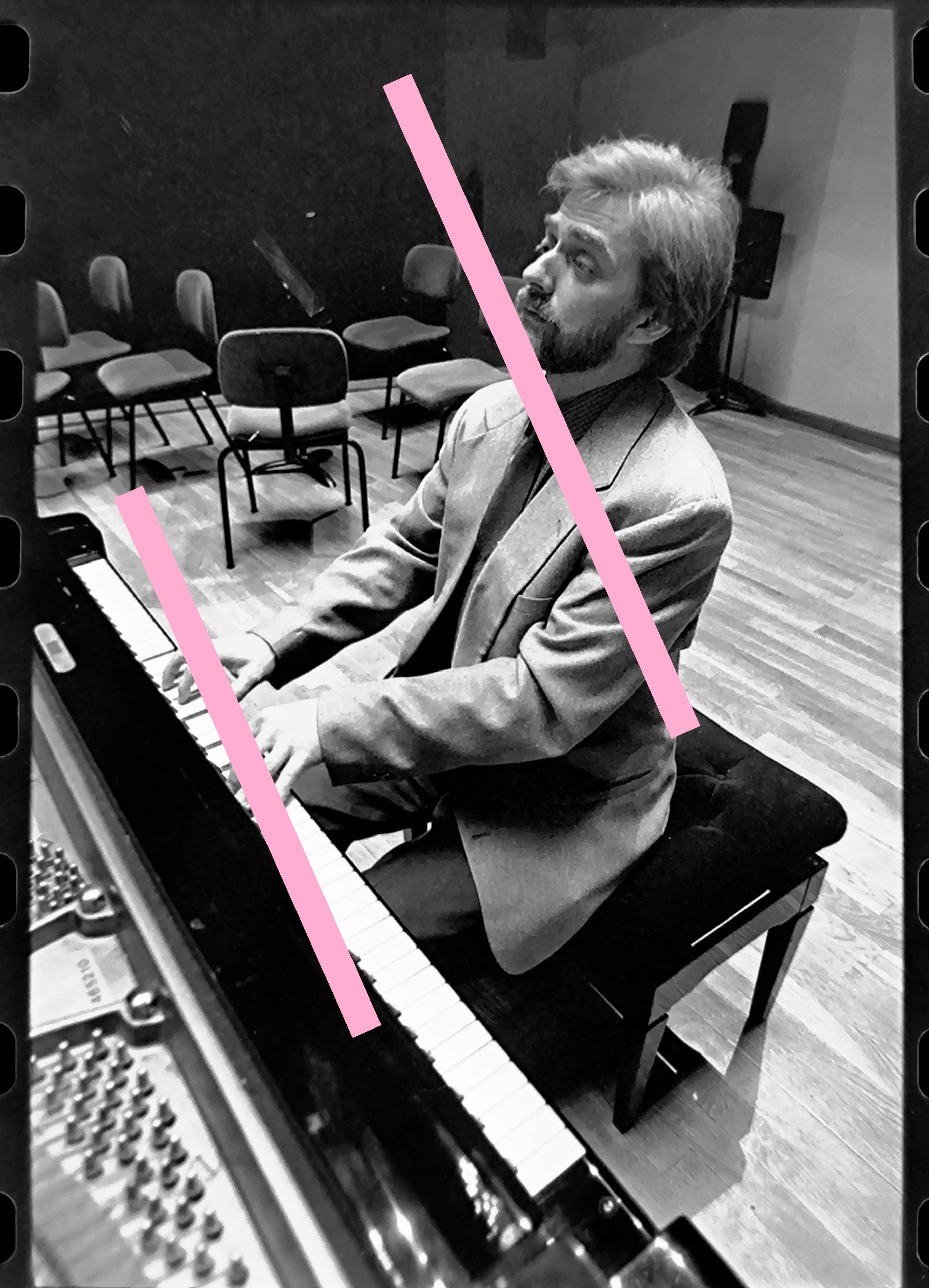 Negativo fotográfico original Krystian Zimerman pianista y director de orquesta polaco 35mm film Rare